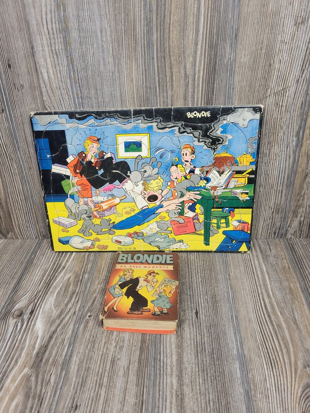 Vintage Lot 1949 Built-Rite Tray Puzzle 1948 Blondie Big Little Book Missing Pgs